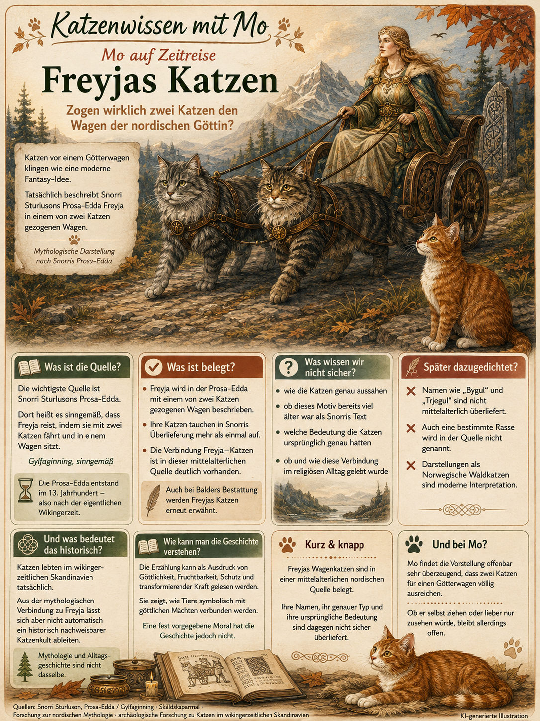 Freyjas Katzen – zogen wirklich zwei Katzen den Wagen der nordischen Göttin?