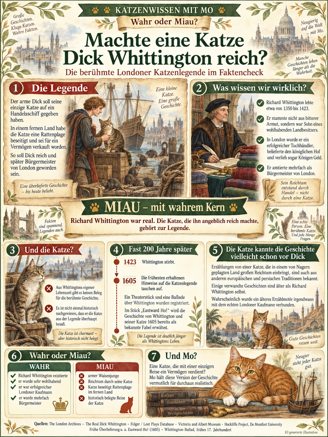 Machte eine Katze Dick Whittington reich? Die berühmte Londoner Katzenlegende im Faktencheck