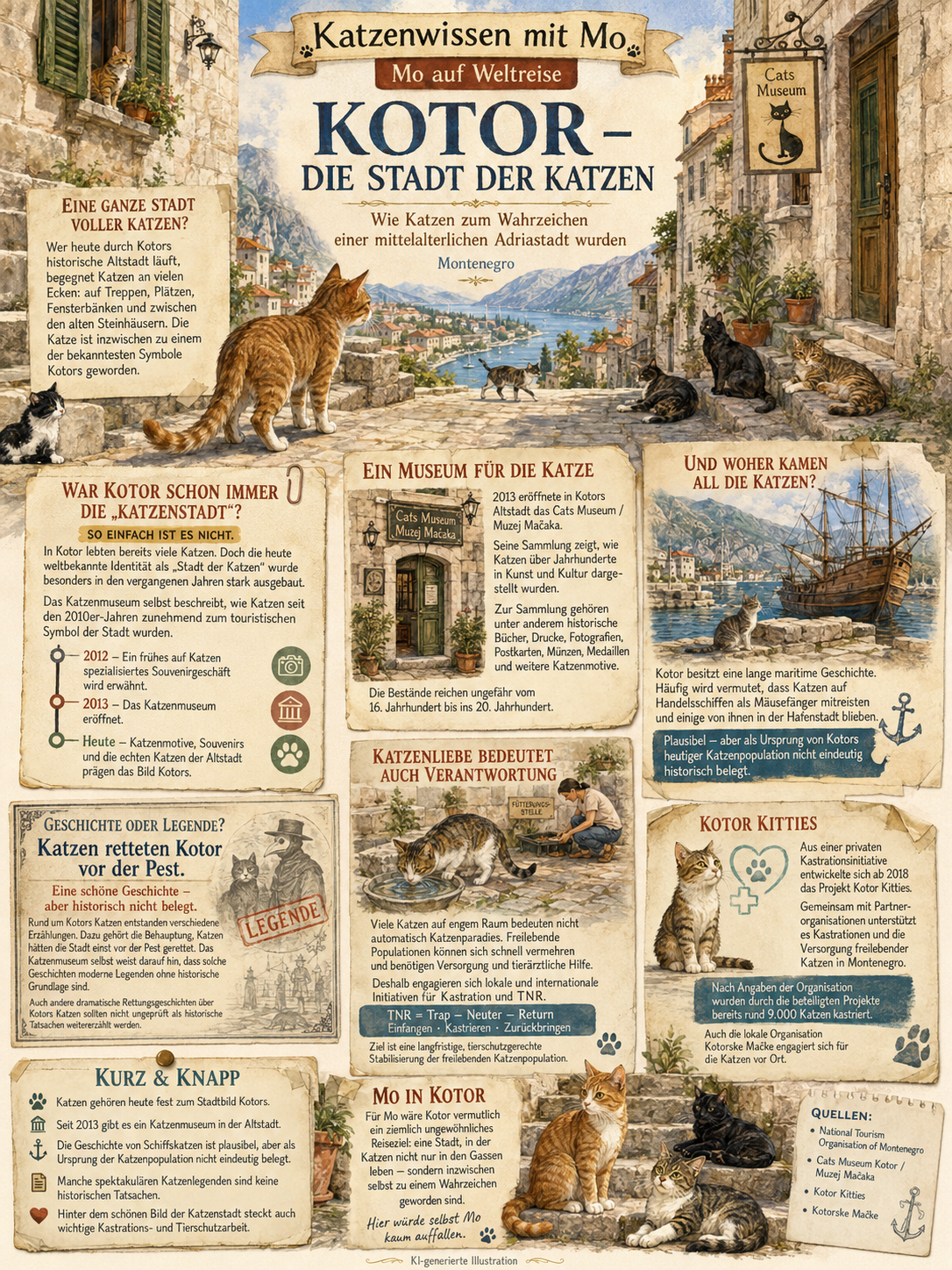 Kotor – die Stadt der Katzen: Wie Katzen zum Wahrzeichen der Altstadt wurden