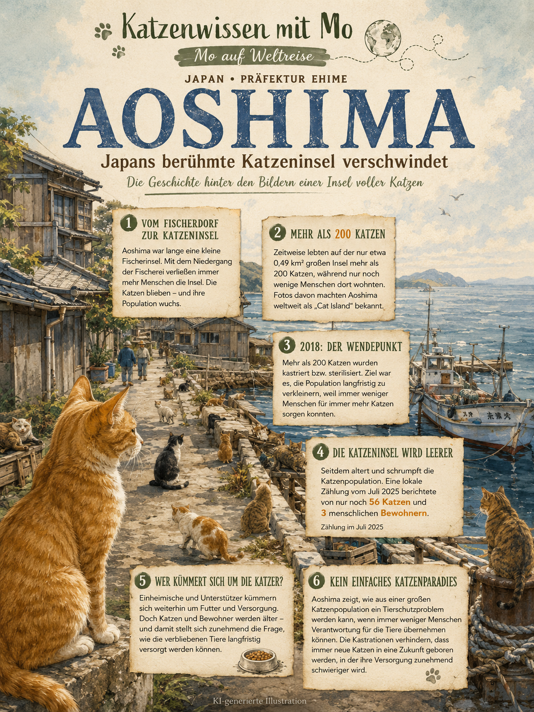 Aoshima – warum Japans berühmte Katzeninsel langsam verschwindet