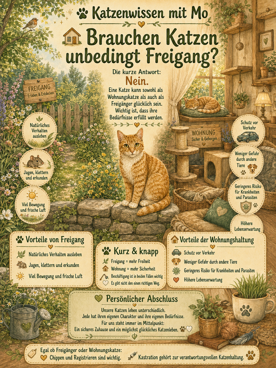 Brauchen Katzen unbedingt Freigang?