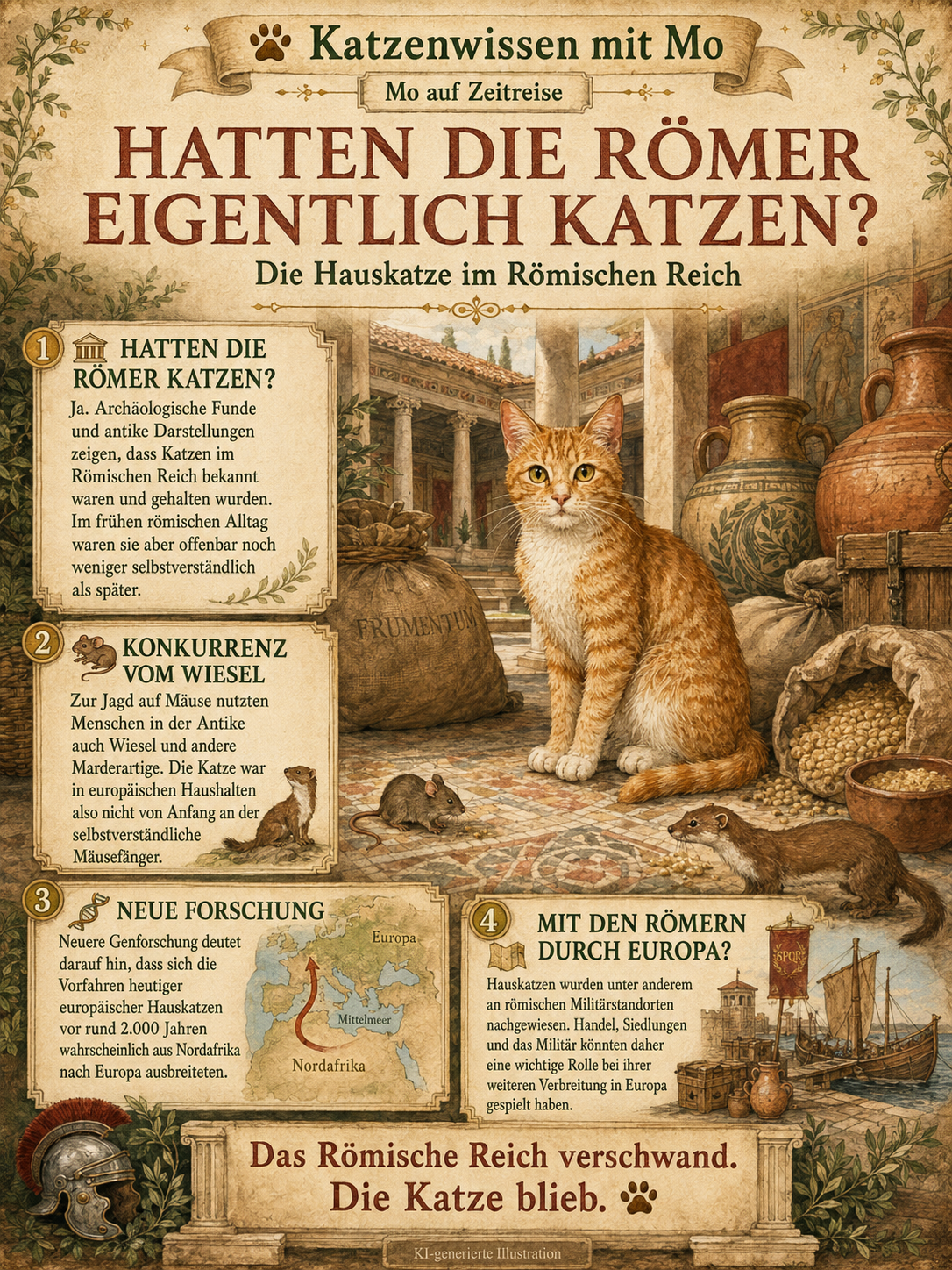 Hatten die Römer eigentlich Katzen? – Die Hauskatze im Römischen Reich