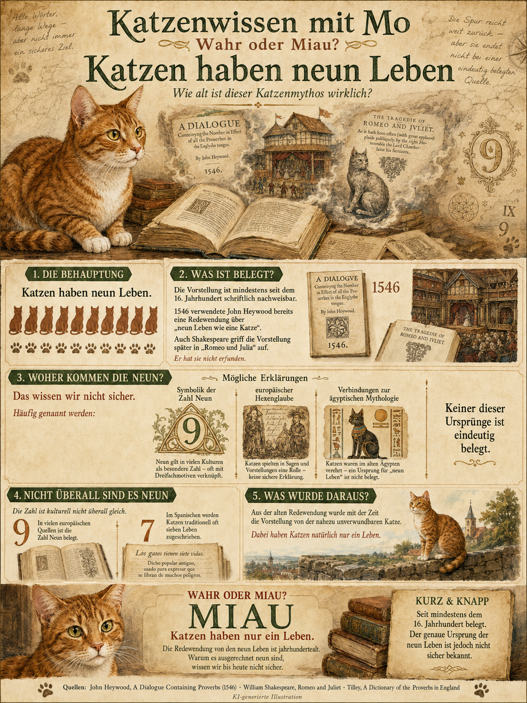 Katzen haben neun Leben – wie alt ist dieser Katzenmythos wirklich?