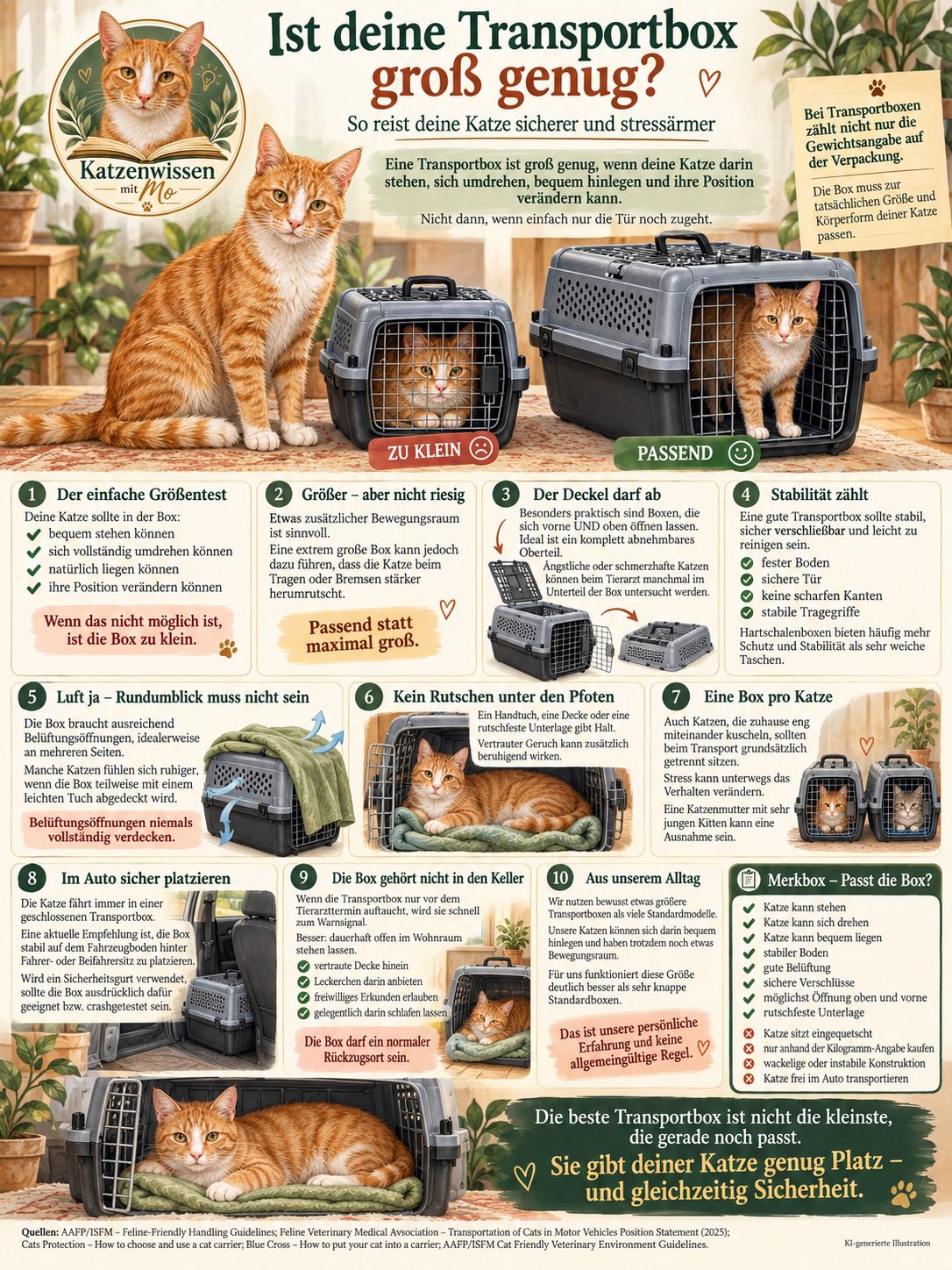 Ist deine Transportbox groß genug? | So reist deine Katze sicherer und stressärmer