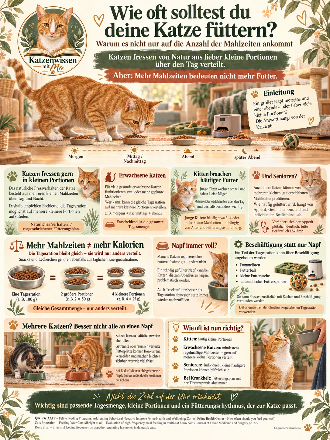 Wie oft solltest du deine Katze füttern? | Kleine Mahlzeiten statt starrer Regeln