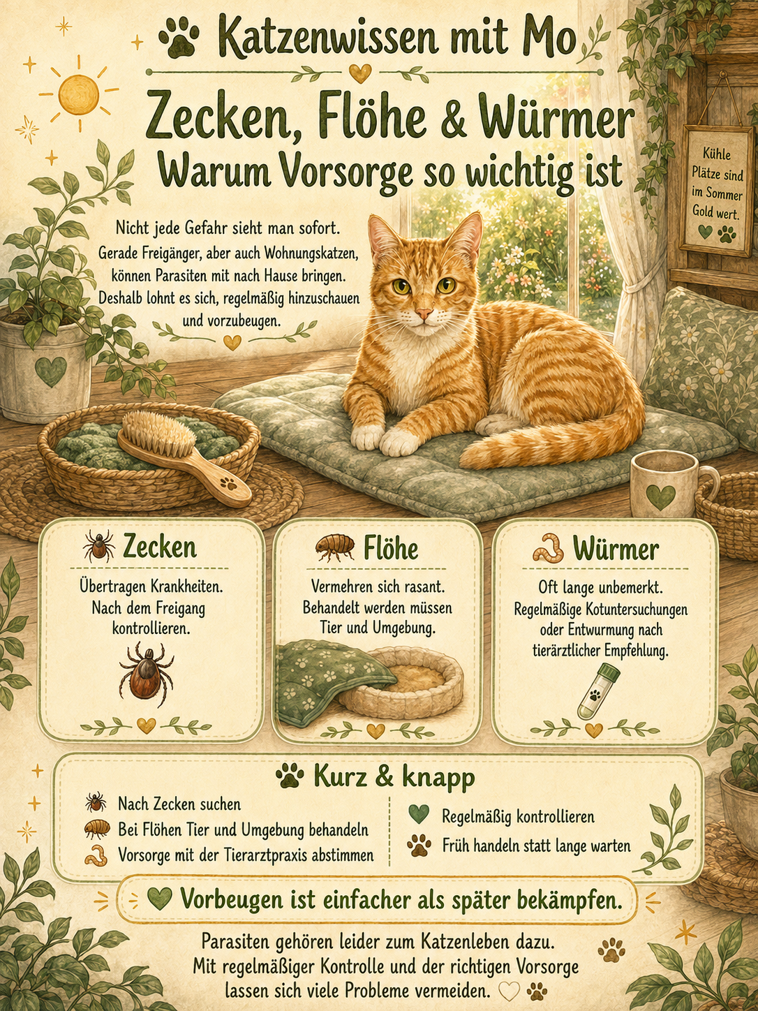 Zecken, Flöhe & Würmer – warum Vorsorge bei Katzen so wichtig ist