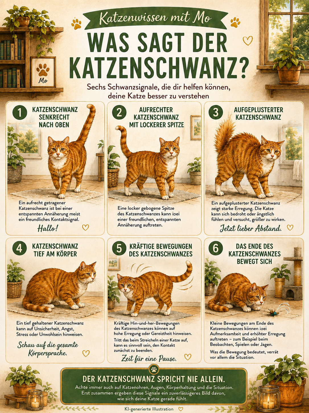 Was sagt der Katzenschwanz? Sechs Signale richtig einordnen