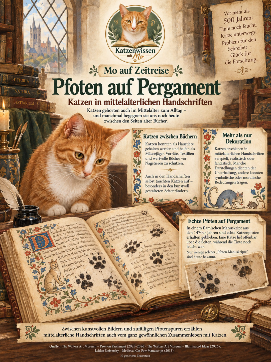 Pfoten auf Pergament | Katzen in mittelalterlichen Handschriften
