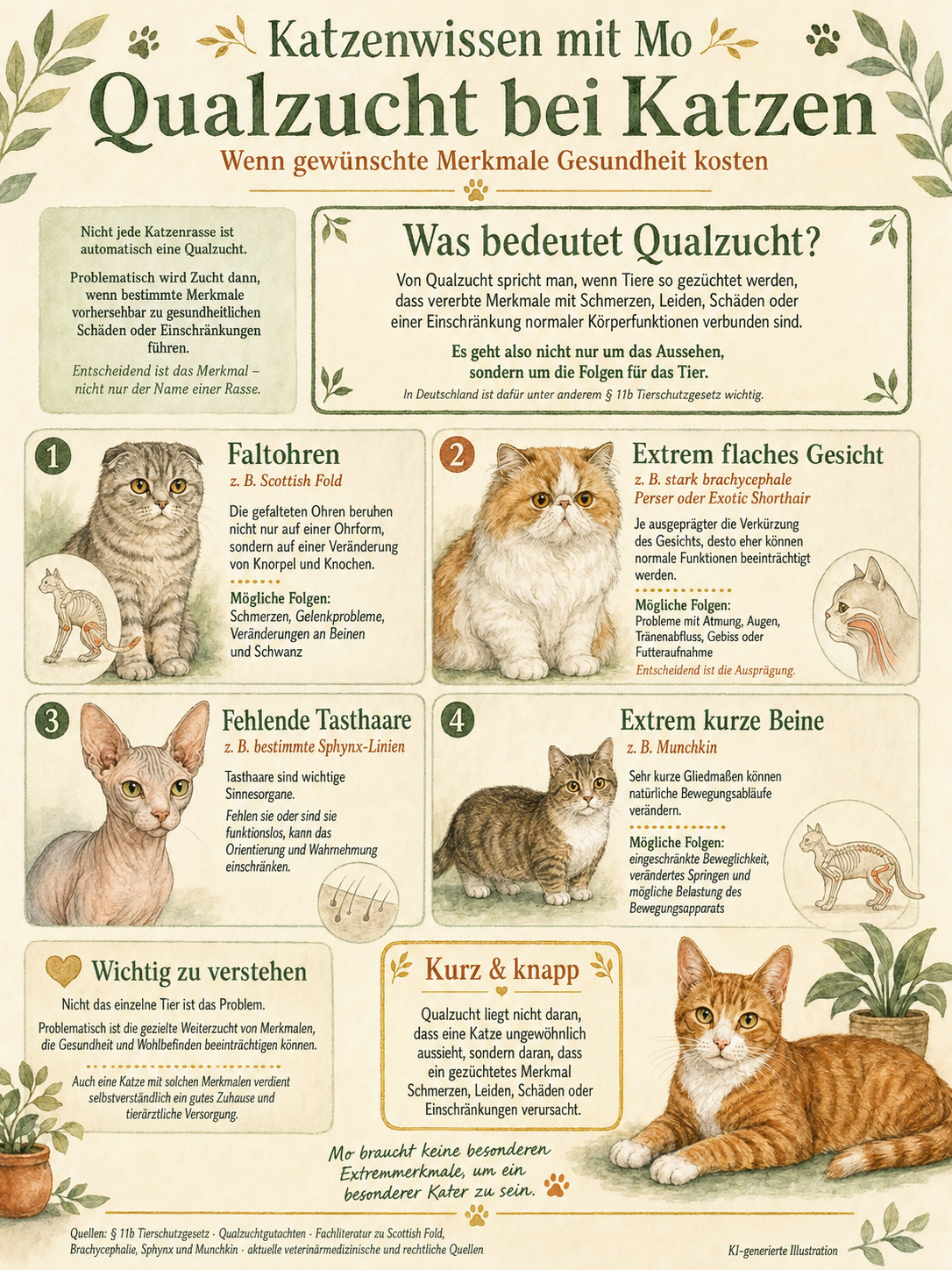 Qualzucht bei Katzen – wenn gewünschte Merkmale Gesundheit kosten