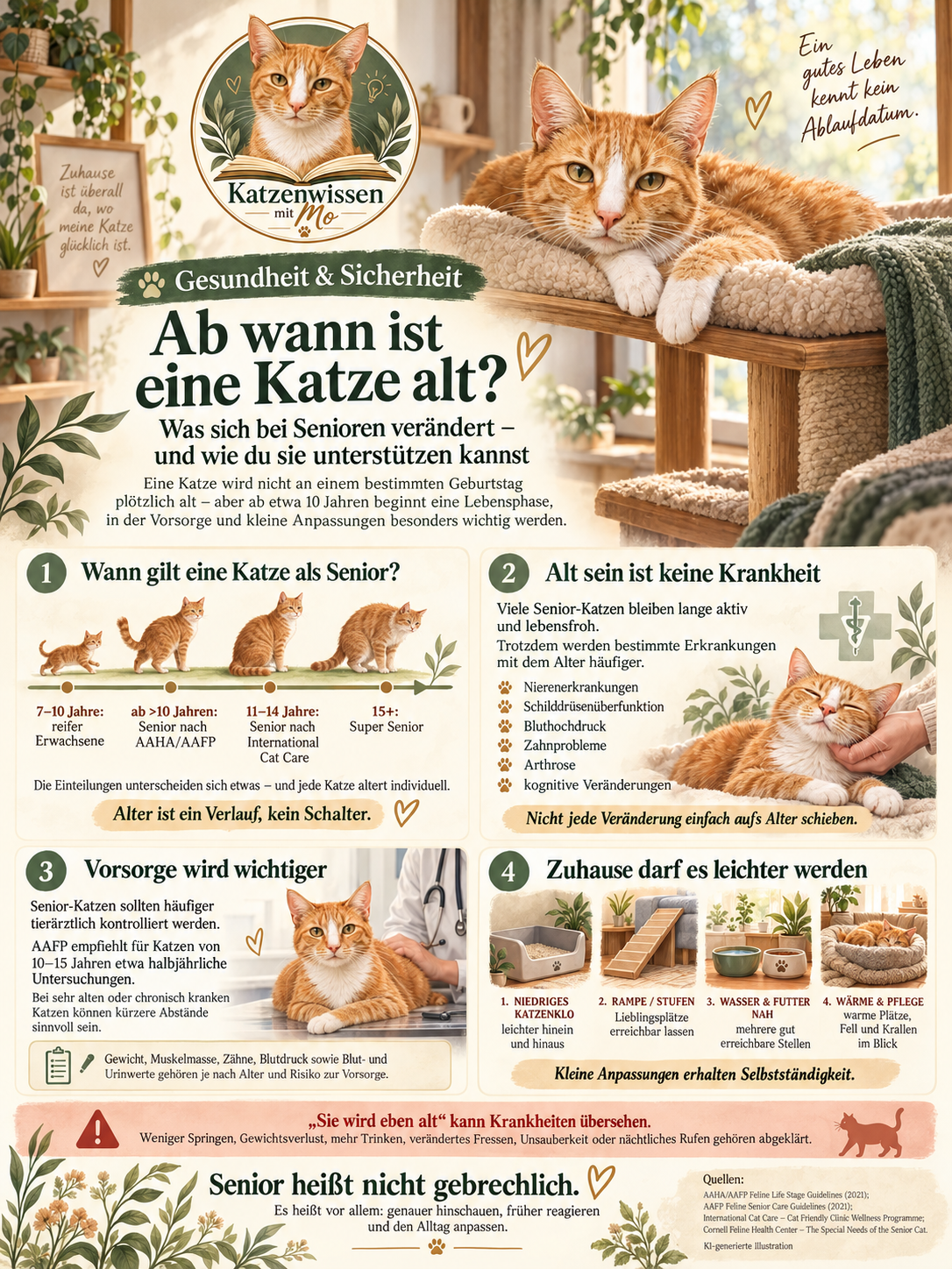 Ab wann ist eine Katze alt? | Senior-Katzen richtig begleiten