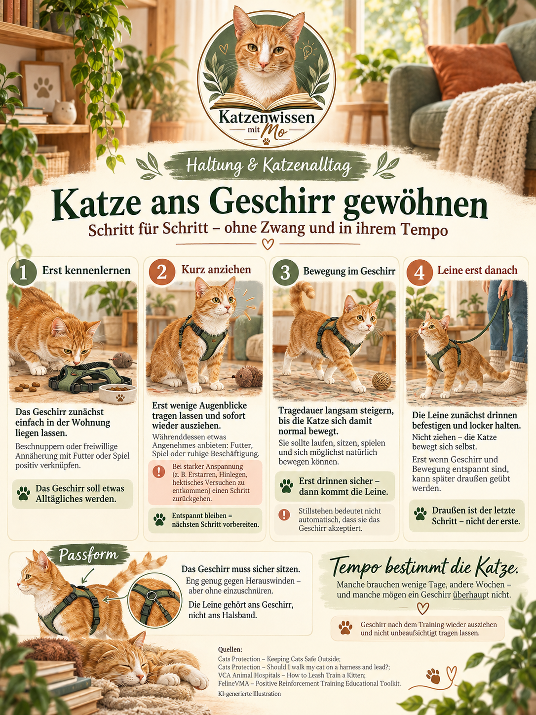 Katze ans Geschirr gewöhnen | Schritt für Schritt ohne Zwang