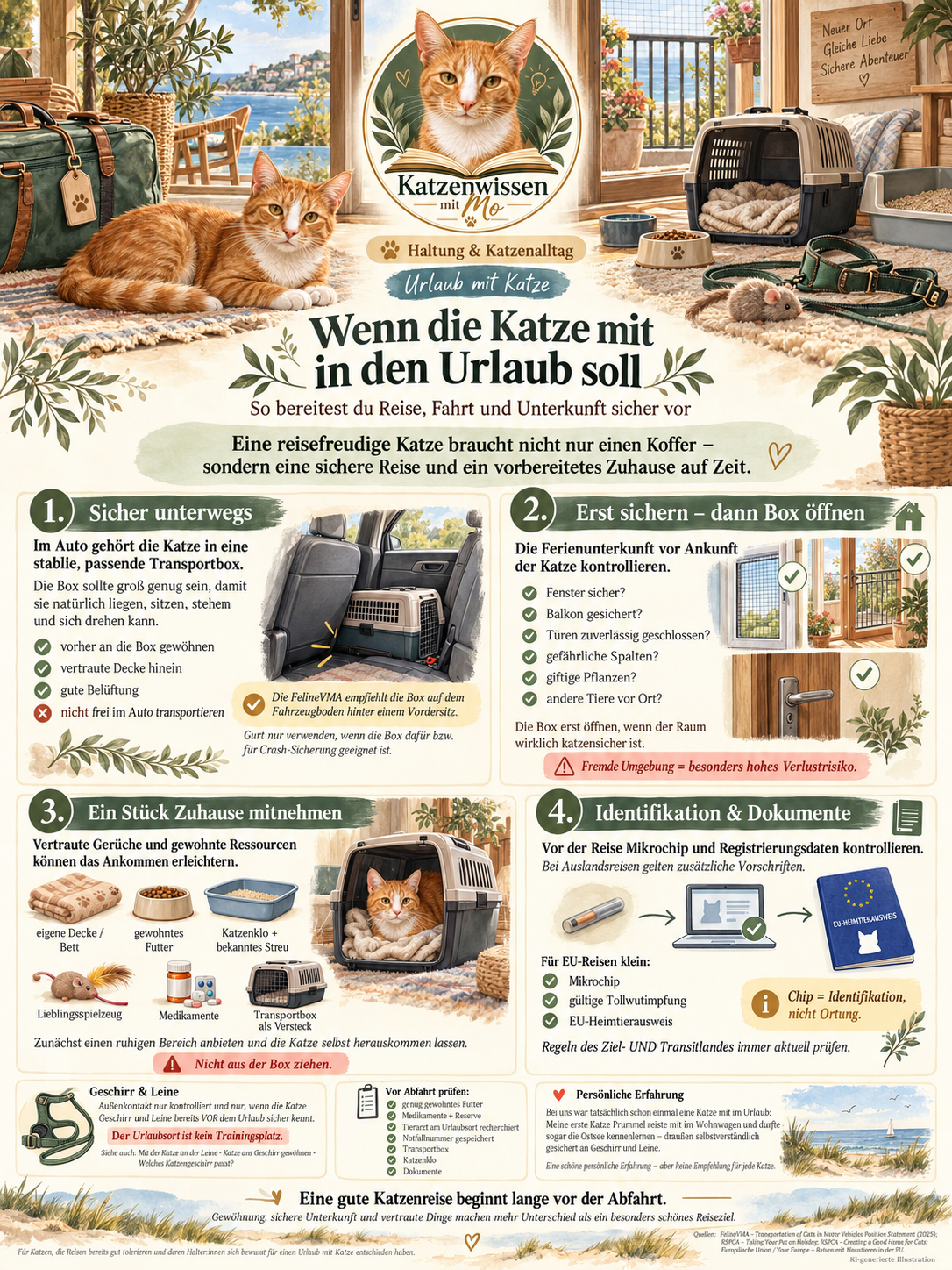 Wenn die Katze mit in den Urlaub soll | Sicher reisen und gut ankommen