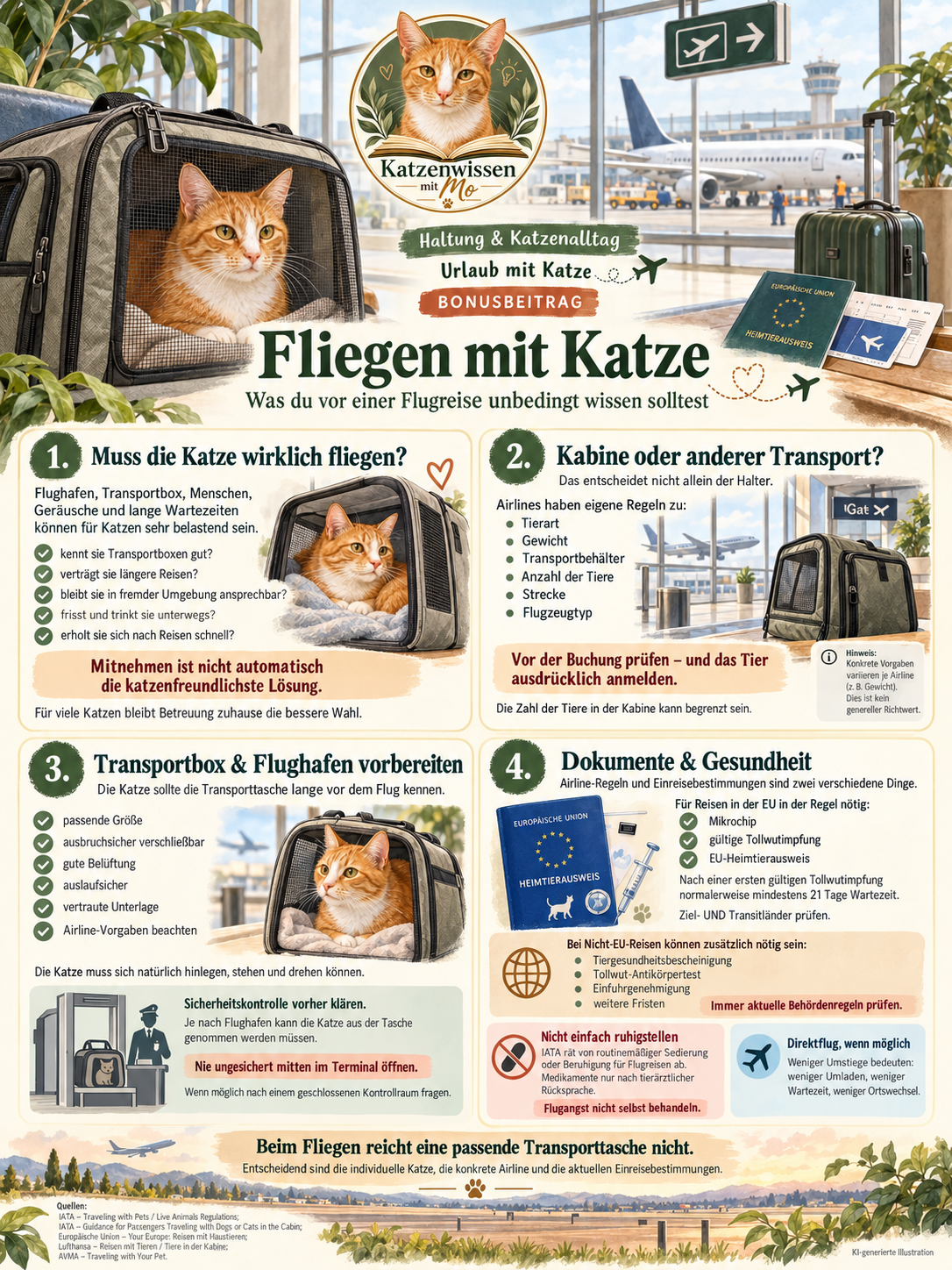 Fliegen mit Katze | Was du vor einer Flugreise wissen solltest